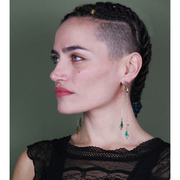 Art Deco snake earrings - Picture 2 of 3